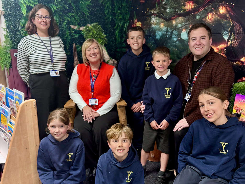 Teachers and pupils at Yanwath School